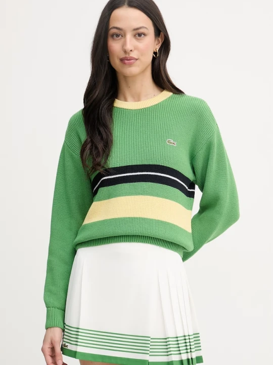Zdjęcie produktu Lacoste sweter damski z dodatkiem wełny zielony