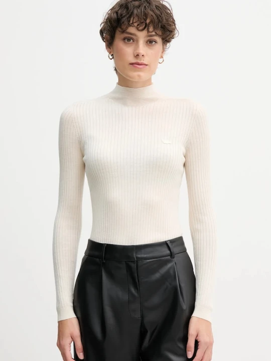Zdjęcie produktu Lacoste sweter wełniany beżowy