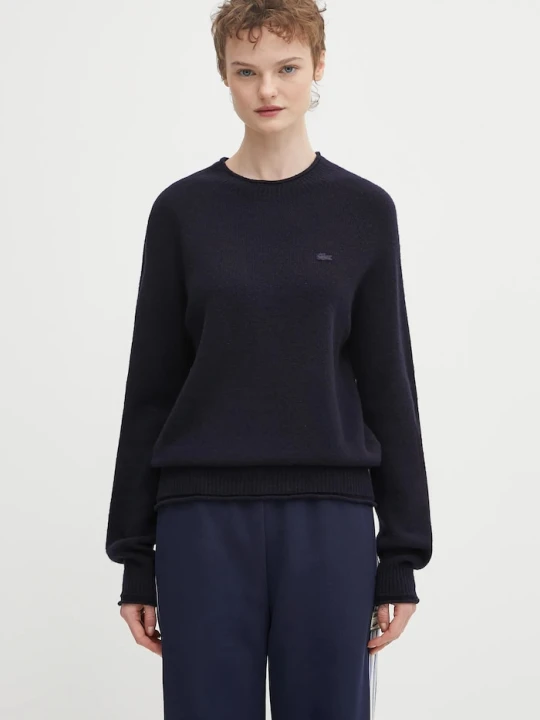 Zdjęcie produktu Lacoste sweter wełniany granatowy