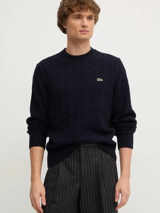 Zdjęcie produktu Lacoste sweter wełniany granatowy