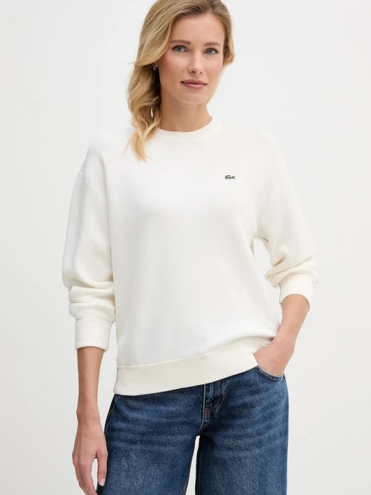 Zdjęcie produktu Lacoste sweter damski z dodatkiem wełny beżowy