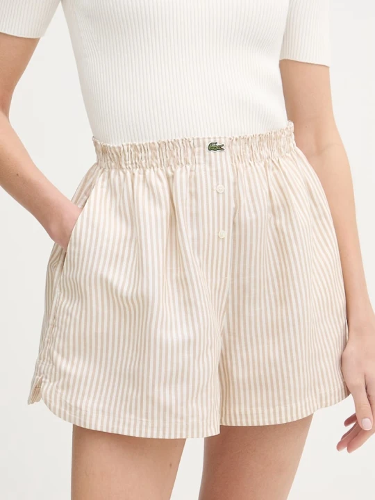 Zdjęcie produktu Lacoste szorty damskie z lnem beżowy
