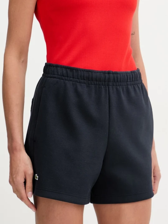 Zdjęcie produktu Lacoste szorty dresowe damskie z bawełną granatowy