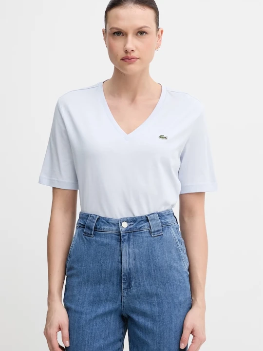 Zdjęcie produktu Lacoste T-shirt basic damski bawełniany niebieski