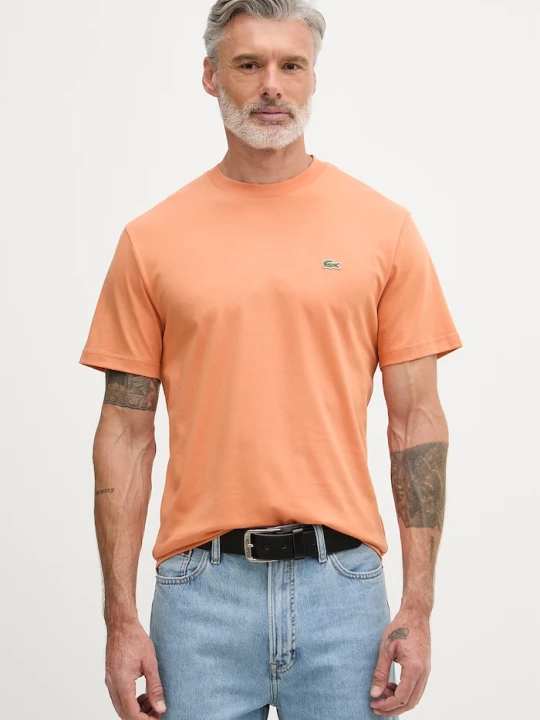 Zdjęcie produktu Lacoste t-shirt basic męski bawełniany pomarańczowy