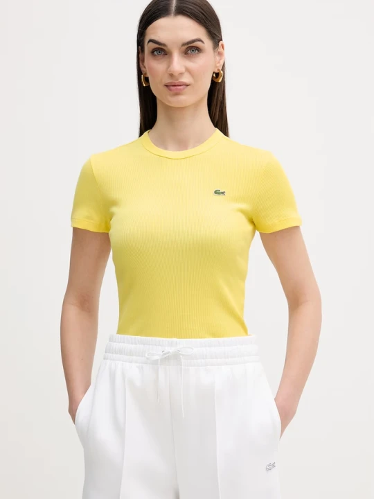 Zdjęcie produktu Lacoste T-shirt damski bawełniany żółty