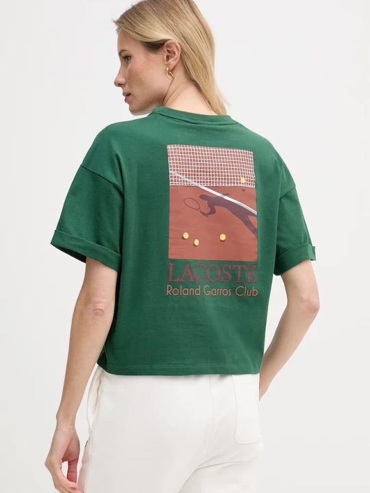 Zdjęcie produktu Lacoste T-shirt damski bawełniany zielony