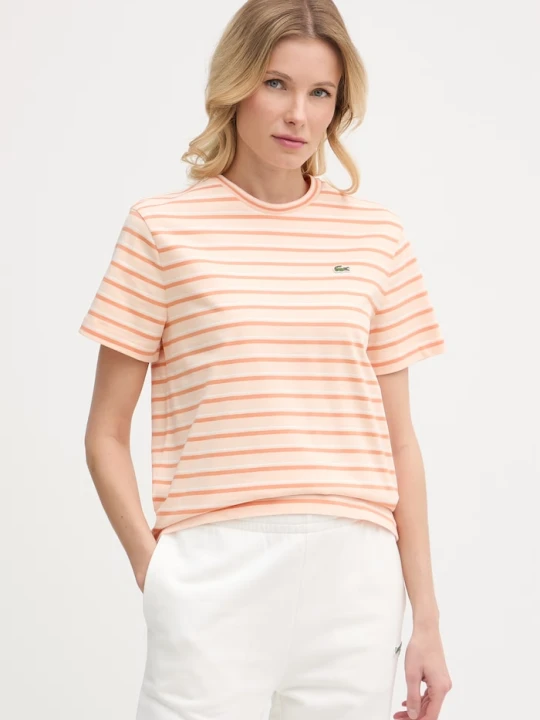 Zdjęcie produktu Lacoste T-shirt damski bawełniany pomarańczowy