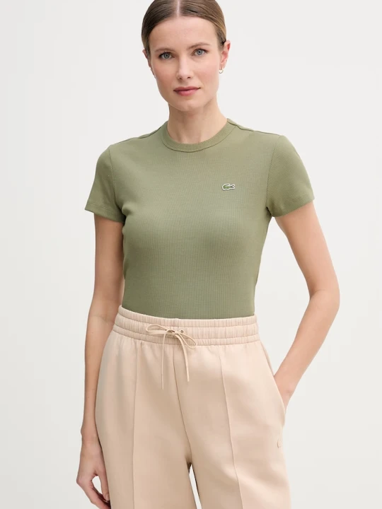 Zdjęcie produktu Lacoste T-shirt damski bawełniany zielony