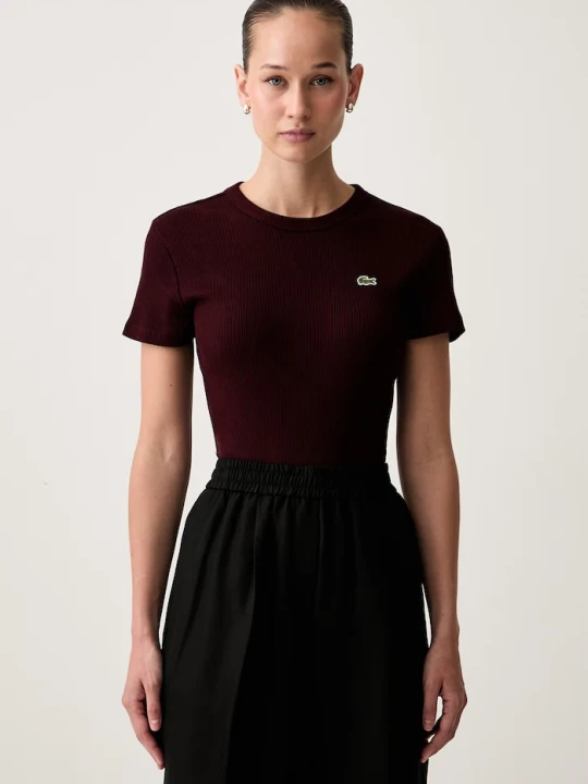 Zdjęcie produktu Lacoste T-shirt damski bawełniany bordowy