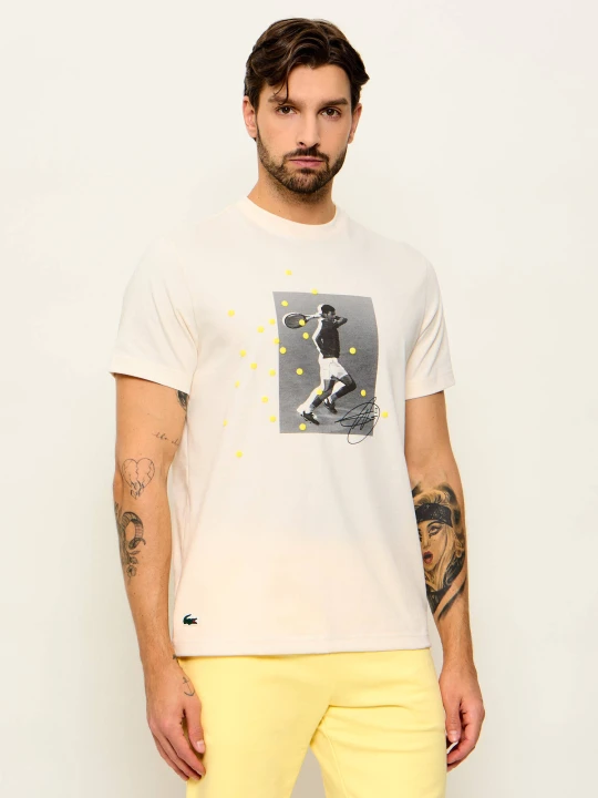 Zdjęcie produktu Lacoste T-shirt | Lacoste x Novak Djokovic | Regular Fit ecru