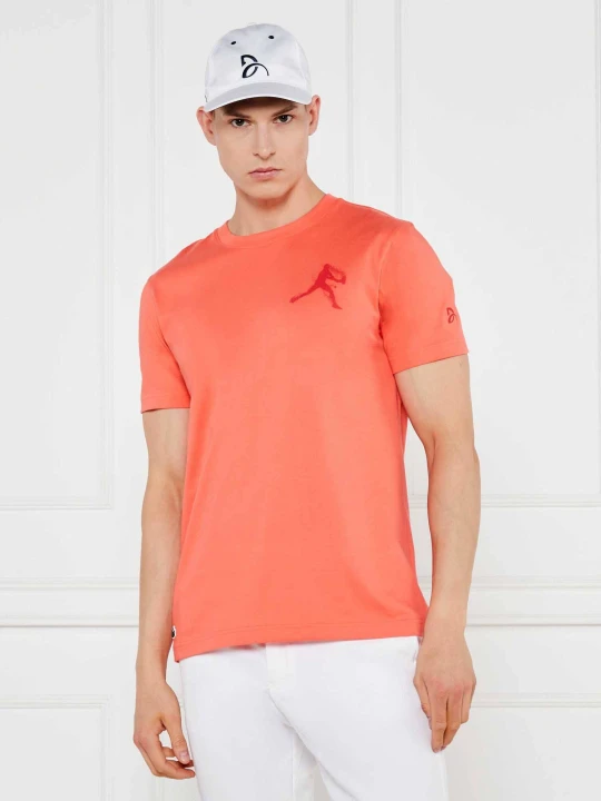Zdjęcie produktu Lacoste T-shirt | Lacoste x Novak Djokovic | Regular Fit pomarańczowy