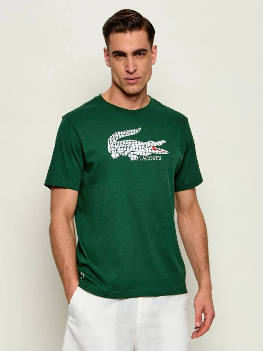 Zdjęcie produktu Lacoste T-shirt | Lacoste x Roland Garros | Regular Fit butelkowa zieleń