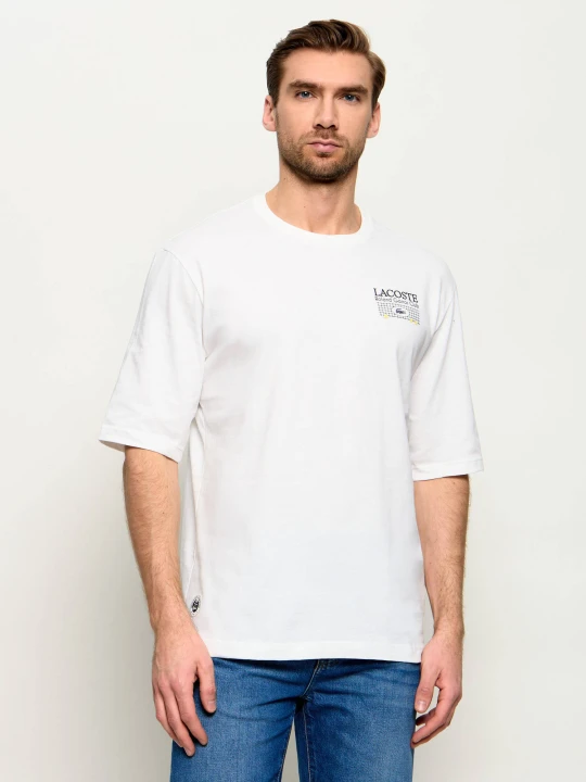 Zdjęcie produktu Lacoste T-shirt | Lacoste x Roland Garros | Relaxed fit biały