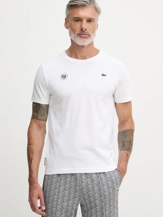 Zdjęcie produktu Lacoste T-shirt męski z bawełną beżowy