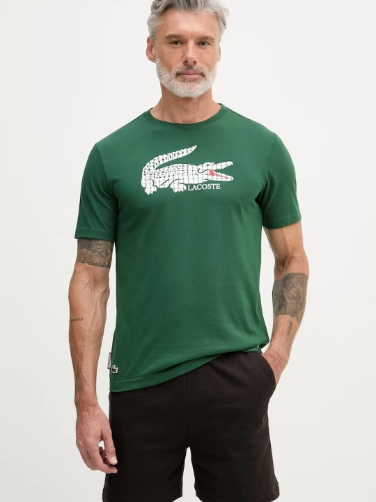 Zdjęcie produktu Lacoste T-shirt męski z bawełną zielony