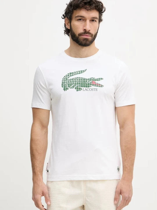 Zdjęcie produktu Lacoste T-shirt męski z bawełną beżowy