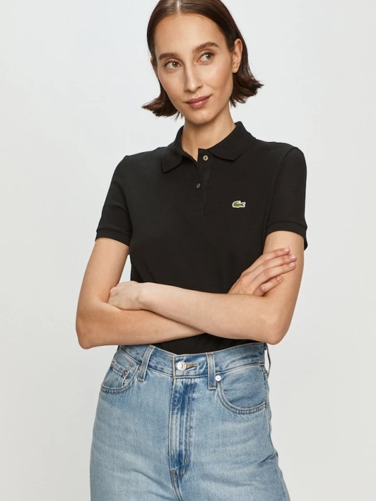 Zdjęcie produktu Lacoste polo damskie bawełniane czarny