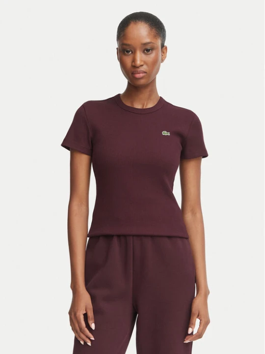 Zdjęcie produktu Lacoste T-Shirt TF5538 Bordowy Slim Fit