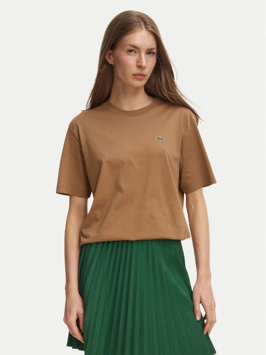 Zdjęcie produktu Lacoste T-Shirt TF7215 Brązowy jasny Regular Fit