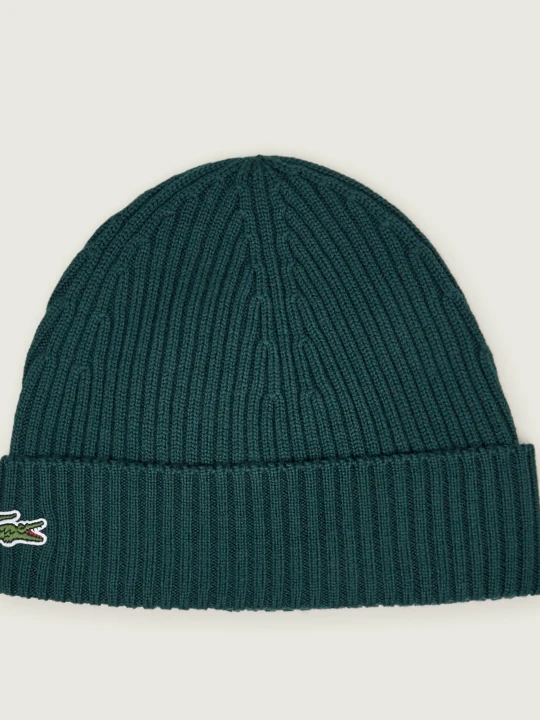 Zdjęcie produktu Lacoste Wełniana czapka butelkowa zieleń
