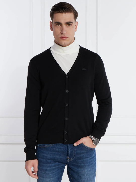 Zdjęcie produktu Lacoste Wełniany kardigan | Regular Fit czarny