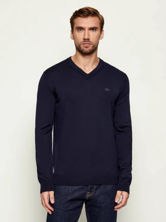 Zdjęcie produktu Lacoste Wełniany sweter | Regular Fit granatowy