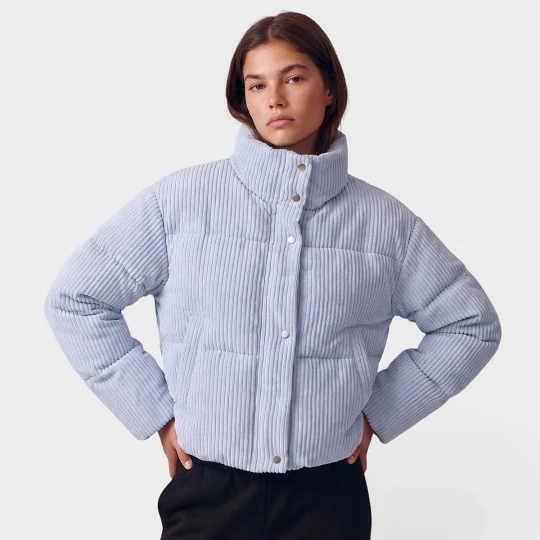 Zdjęcie produktu Ladies Cropped Cord Puffer Urban Classics niebieski