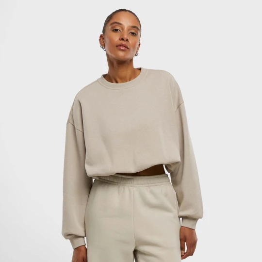 Zdjęcie produktu Ladies Cropped Gathered Sweatshirt Urban Classics beż