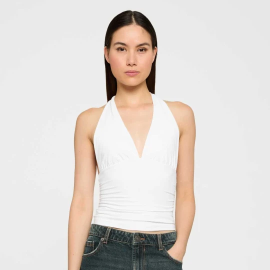 Zdjęcie produktu Ladies Polyamide Jersey Neckholder Top Urban Classics biały
