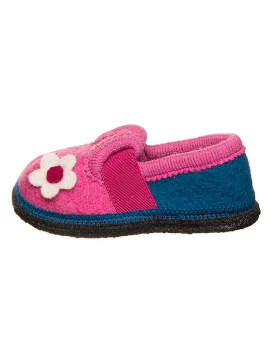 Zdjęcie produktu lamino Kapcie "Blume" w kolorze granatowo-różowym rozmiar: 33