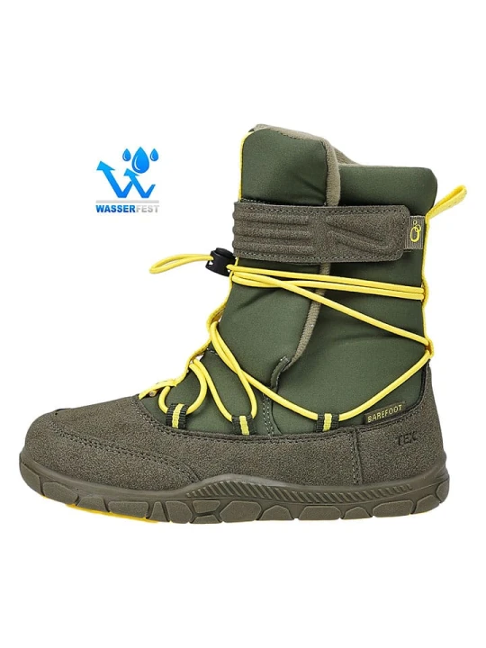 Zdjęcie produktu lamino Skórzane botki barefoot w kolorze khaki rozmiar: 27