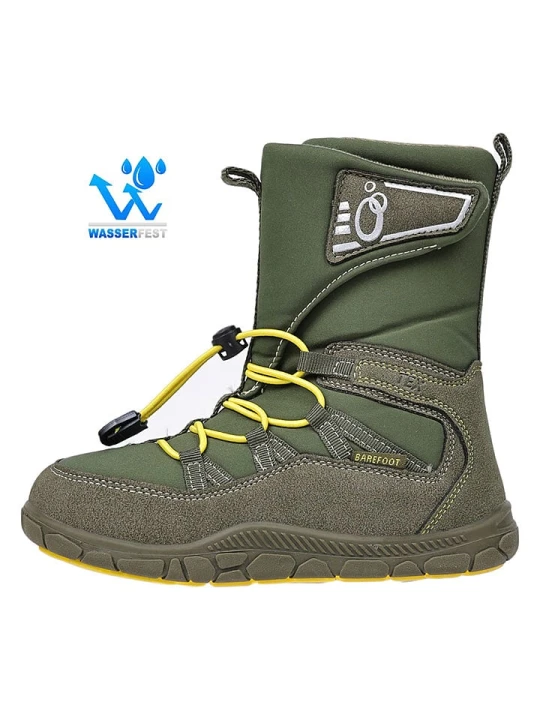 Zdjęcie produktu lamino Skórzane botki barefoot w kolorze khaki rozmiar: 28