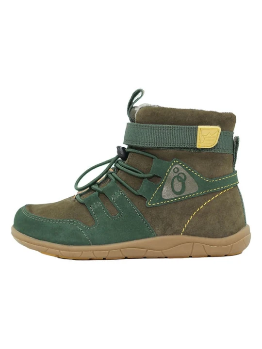 Zdjęcie produktu lamino Skórzane botki w kolorze khaki do chodzenia na boso rozmiar: 29