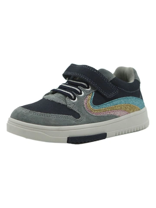 Zdjęcie produktu lamino Skórzane sneakersy w kolorze granatowo-błękitnym rozmiar: 34