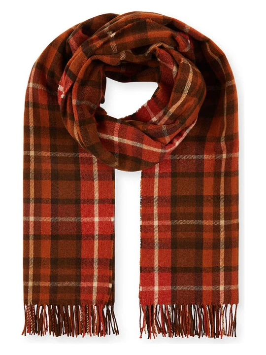 Zdjęcie produktu Lanerossi Wełniany szal w kolorze czerwono-pomarańczowym - 200 x 65 cm rozmiar: onesize