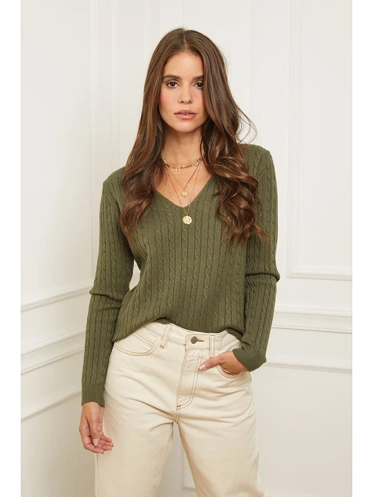Zdjęcie produktu L'armoire de Suzette Sweter w kolorze khaki rozmiar: 38 / 40