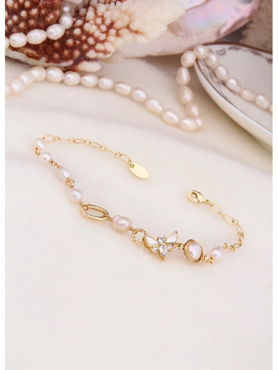 Zdjęcie produktu L'Atelier de Gaia Pozłacana bransoletka z perłami rozmiar: onesize