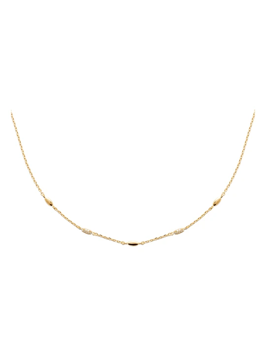 Zdjęcie produktu l'atelier précieux Pozłacany naszyjnik z cyrkoniami - dł. 45 cm rozmiar: onesize złoty