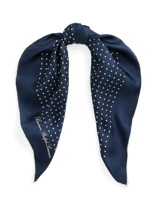 Zdjęcie produktu Lauren Ralph Lauren apaszka jedwabna granatowy