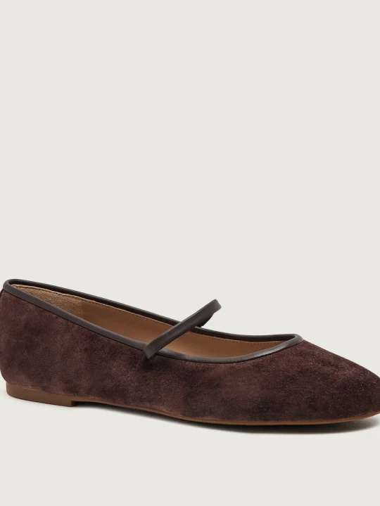Zdjęcie produktu LAUREN RALPH LAUREN Baleriny Jayna Mary Jane | zamsz brązowy