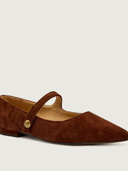 Zdjęcie produktu LAUREN RALPH LAUREN Baleriny Londyn Mary Jane | zamsz brązowy