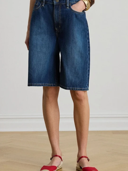 Zdjęcie produktu Lauren Ralph Lauren bermudy damskie jeansowe granatowy