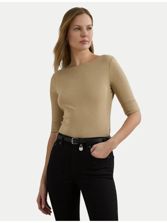 Zdjęcie produktu Lauren Ralph Lauren Bluzka 200654963177 Beżowy Slim Fit