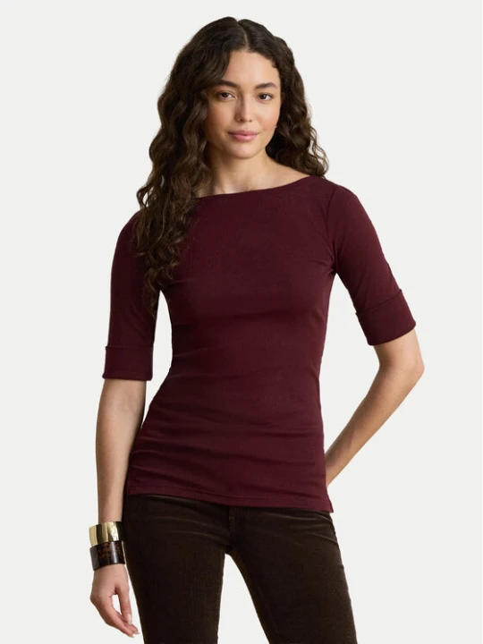 Zdjęcie produktu LAUREN RALPH LAUREN Bluzka 200654963196 Bordowy Slim Fit