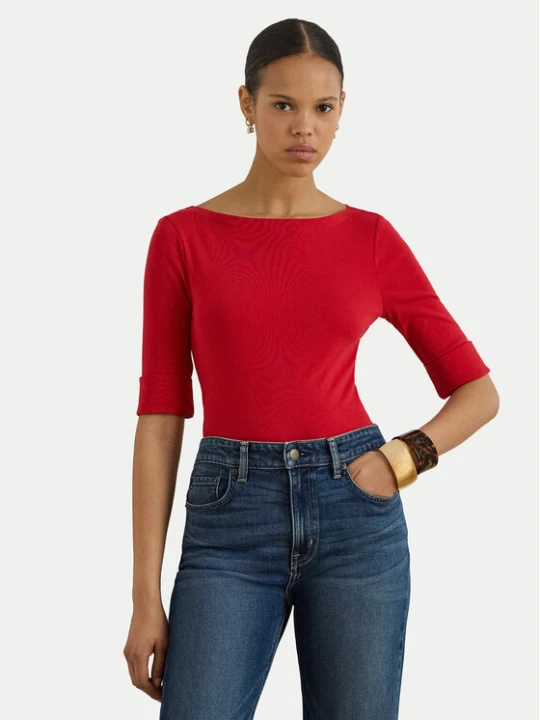 Zdjęcie produktu LAUREN RALPH LAUREN Bluzka 200654963200 Czerwony Slim Fit