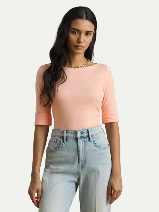 Zdjęcie produktu LAUREN RALPH LAUREN Bluzka 200654963202 Pomarańczowy jasny Slim Fit