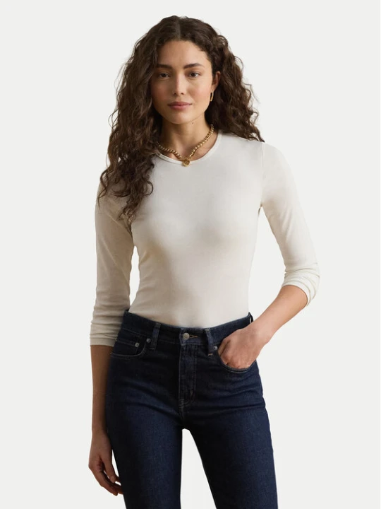 Zdjęcie produktu LAUREN RALPH LAUREN Bluzka 200680399002 Biały Slim Fit