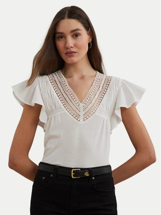 Zdjęcie produktu LAUREN RALPH LAUREN Bluzka 200963917002 Biały Relaxed Fit