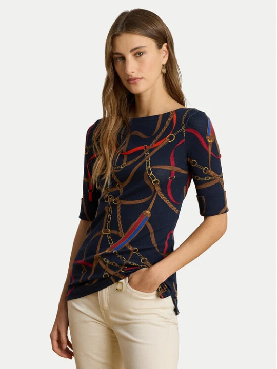 Zdjęcie produktu LAUREN RALPH LAUREN Bluzka 200P03722001 Granatowy Slim Fit
